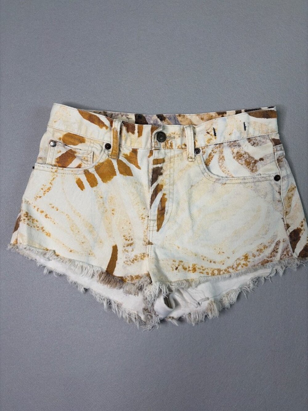 Denim & Supply Ralph Lauren Zebra Print Cut-Off Denim Shorts Size 27